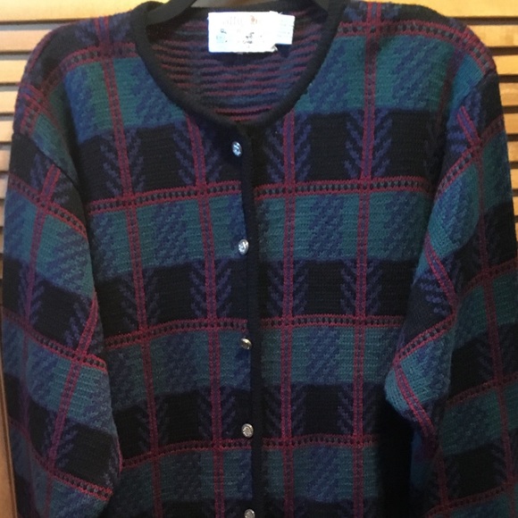 Vintage Tally-Ho Black, Blue, Green & Red Sweater - Picture 2 of 8